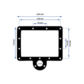 SuperDi skimmer gasket installed in Doughboy unit showing tight seal.