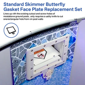 SuperDi Doughboy skimmer gasket installed during DIY pool maintenance.