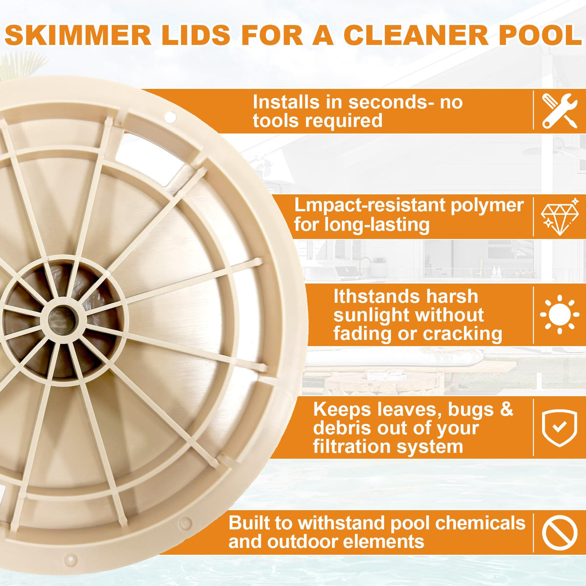 SuperDi Hayward SP1071 replacement cover for durable, weather-resistant skimmer protection.