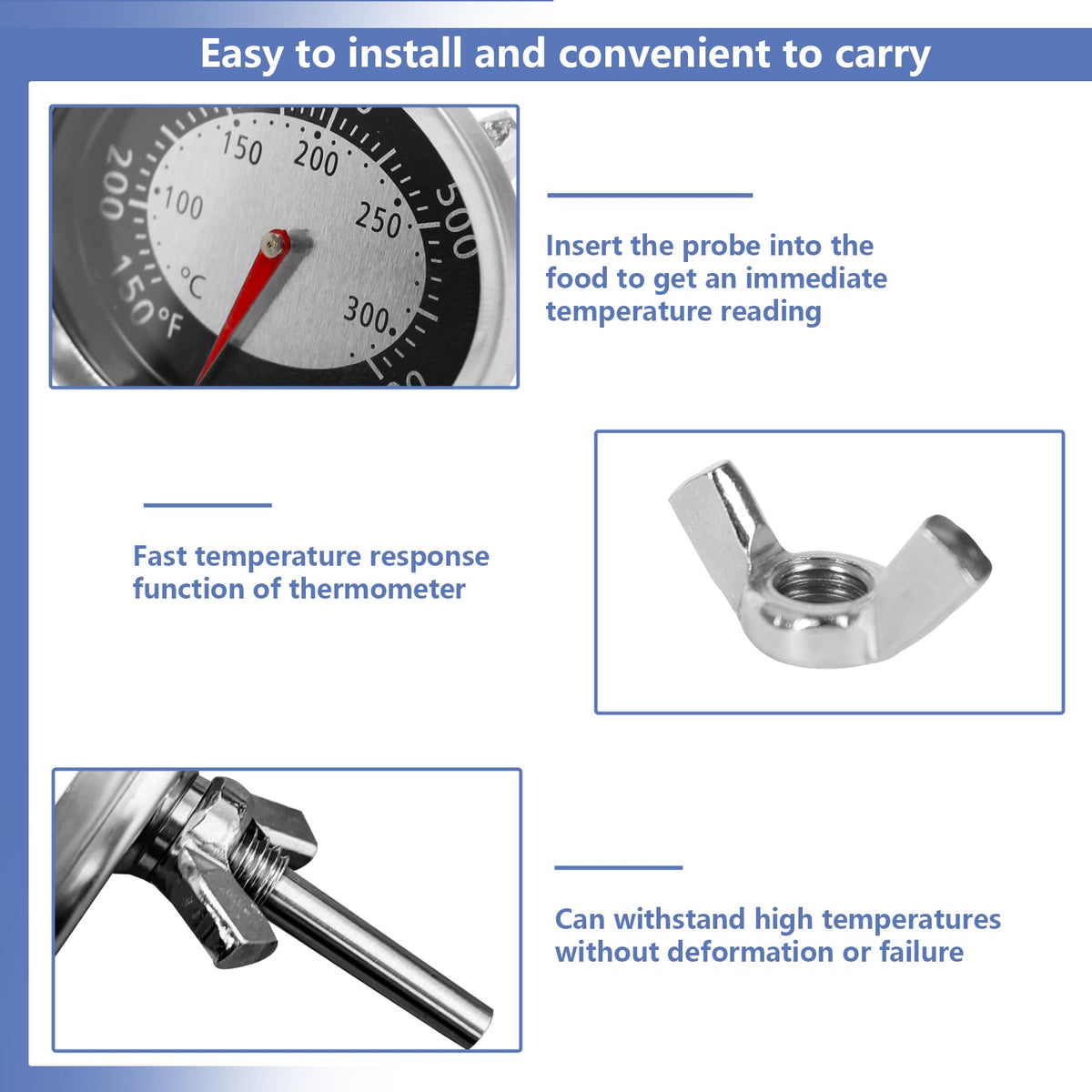 SuperDi heat resistant construction endures high temp grilling sessions.
