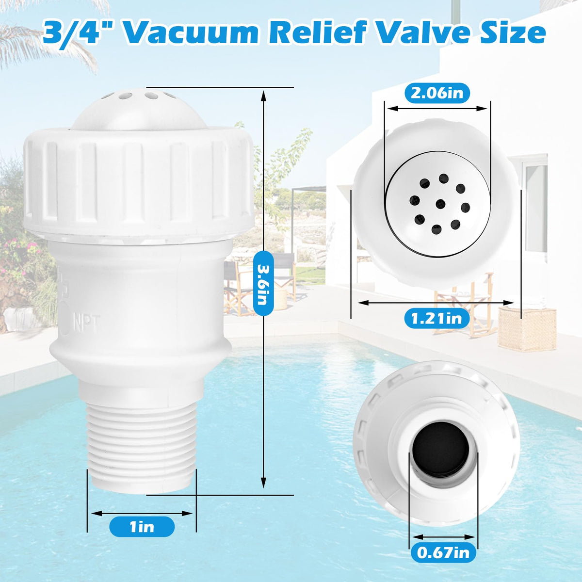 Close-up of SuperDi valve showing compatibility with Heliocol, Sunstar, SwimJoy, SwimLux