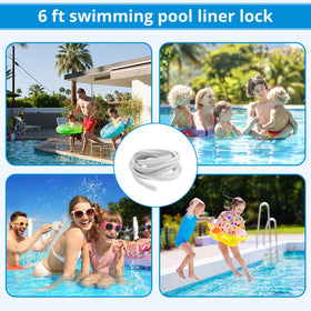 Illustration of compatibility with above-ground and inground pools using SuperDi SuperLin