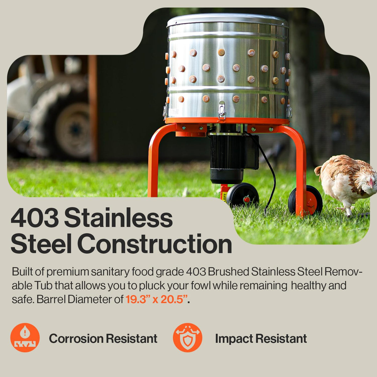 SuperHandy stainless steel body ensures durability and rust resistance during busy processing