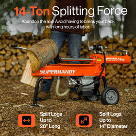 SuperHandy log splitter full-beam design for stable operation during heavy use.