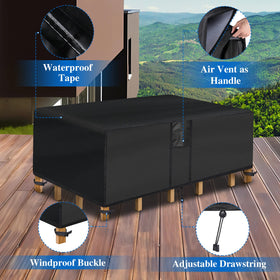 SUPERHOLD cover features air vent to reduce condensation on outdoor table