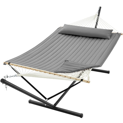 SUPERJARE 12ft hammock with stand ready for easy assembly and relaxed weekends.