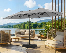 SUPERJARE 13ft outdoor umbrella with base included shading a dining setup