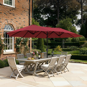 SUPERJARE 13ft outdoor umbrella extended canopy delivering broad shade for outdoor gatherings