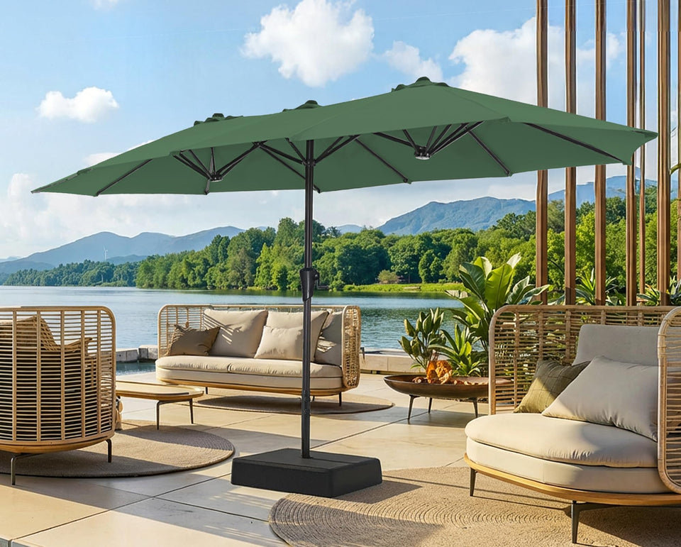 SUPERJARE 13ft patio umbrella delivers expansive shade for outdoor gatherings.