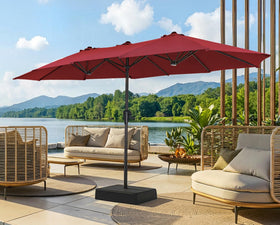 SUPERJARE 13ft umbrella with base included shading outdoor dining areas