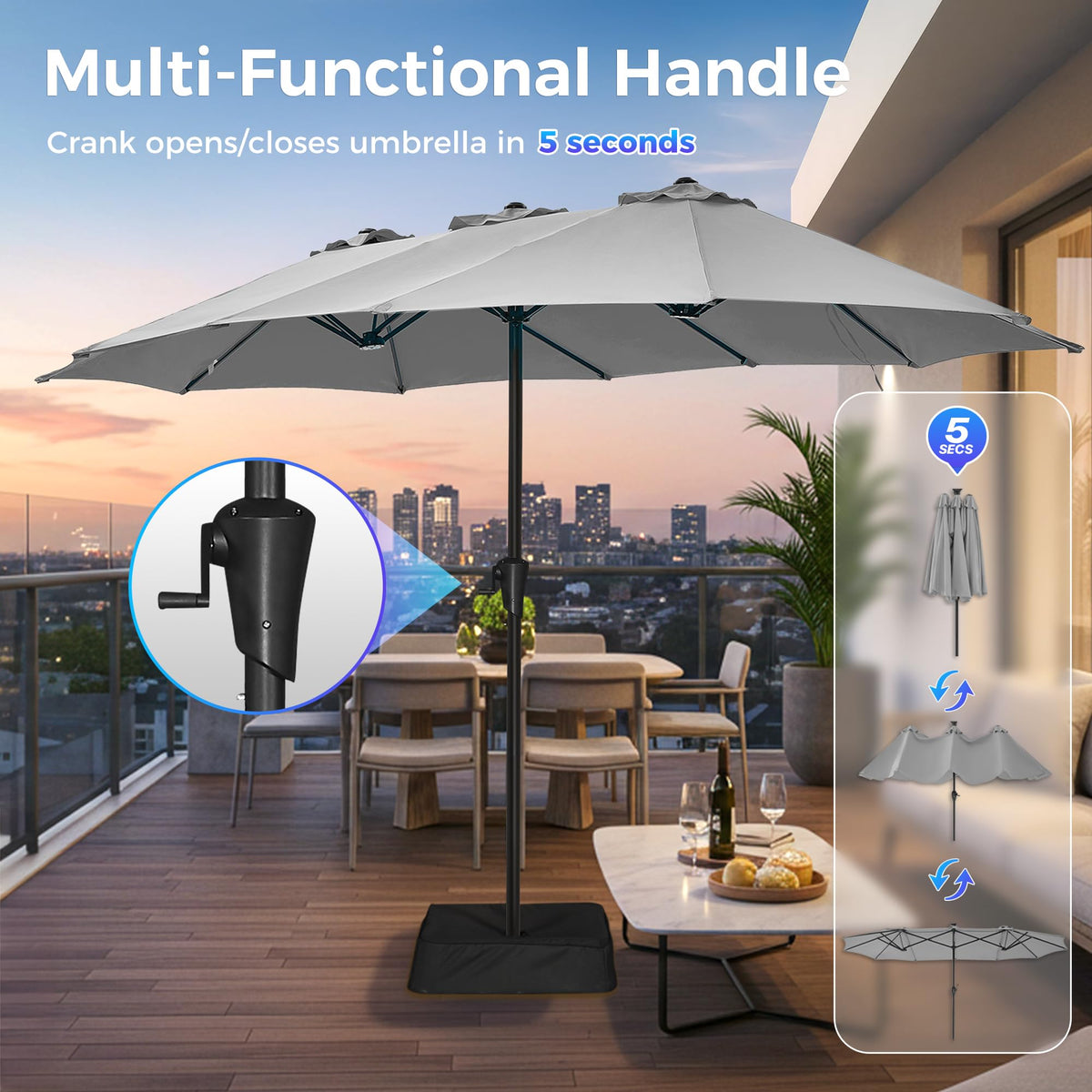 SUPERJARE 38mm aluminum pole provides sturdy support