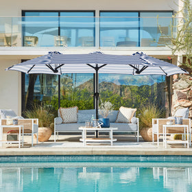 SUPERJARE 38mm pole showcases sturdy construction for a stable patio setup.