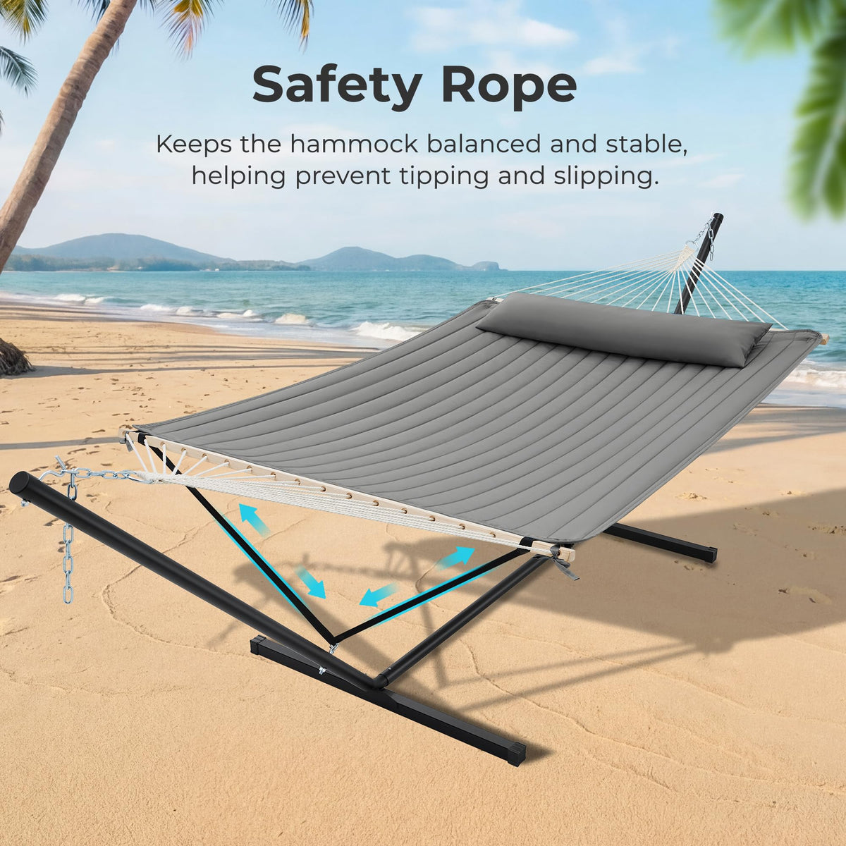 SUPERJARE anti-tip safety ropes reduce rocking and tipping risk.