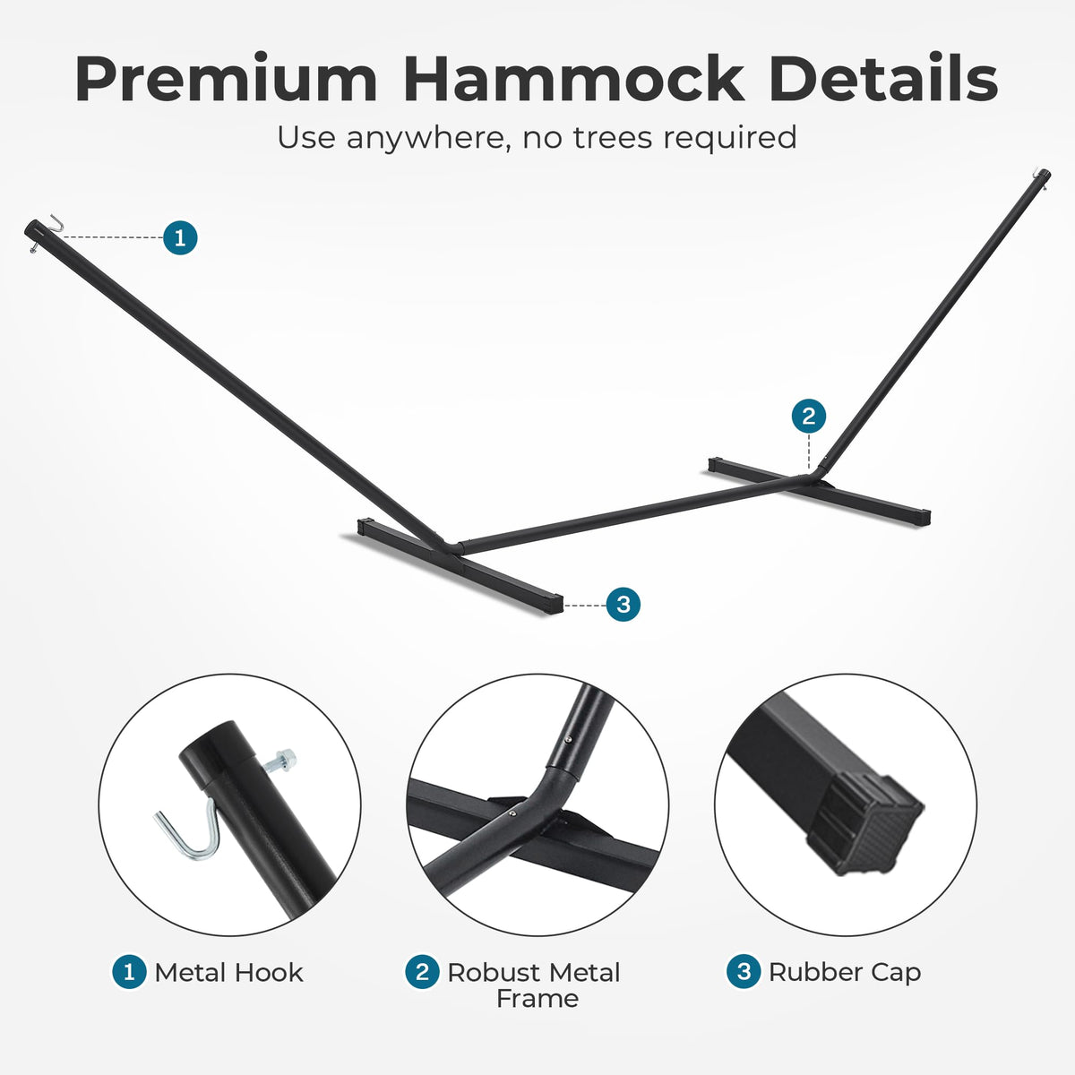 SUPERJARE versatile hammock ideal for backyard, patio, or camping adventures.