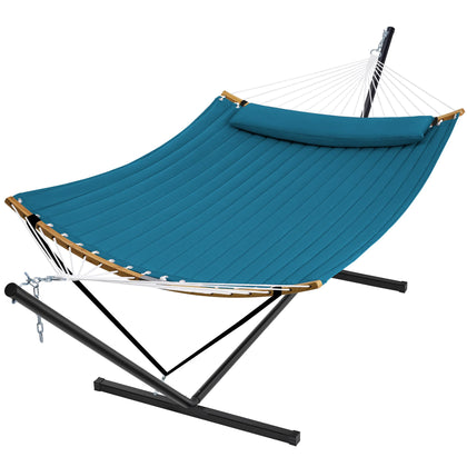 SUPERJARE curved-bar hammock stand for two outdoors, sturdy and stable