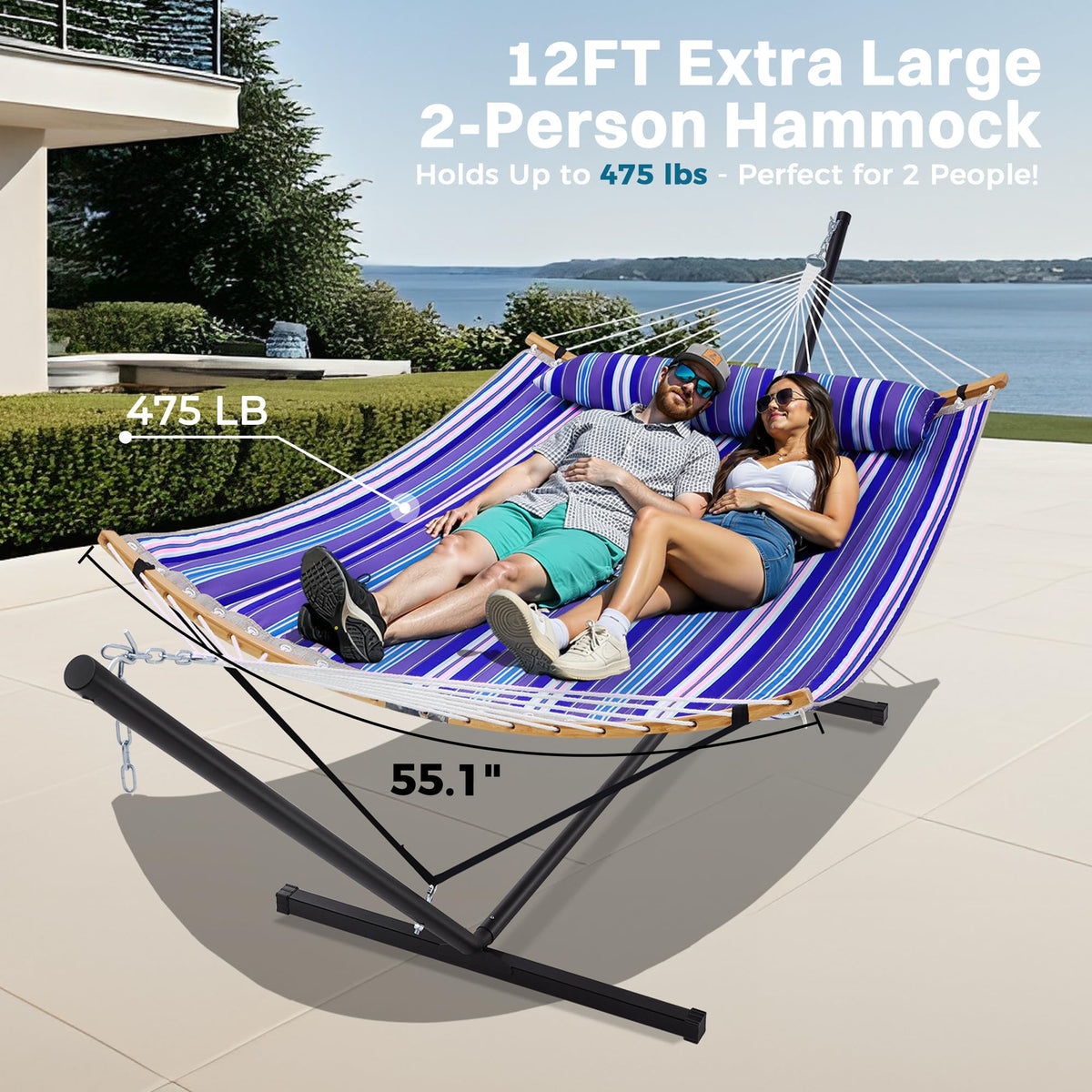 SUPERJARE detachable pillow enhances comfort during relaxation