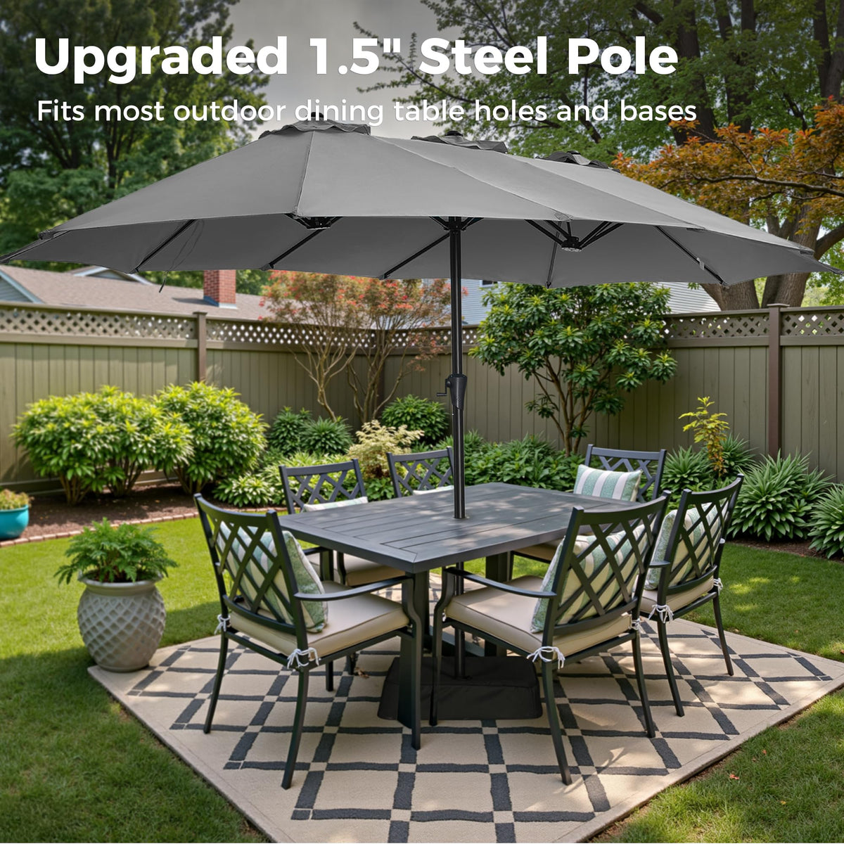 SUPERJARE double-sided canopy umbrella for flexible sun coverage