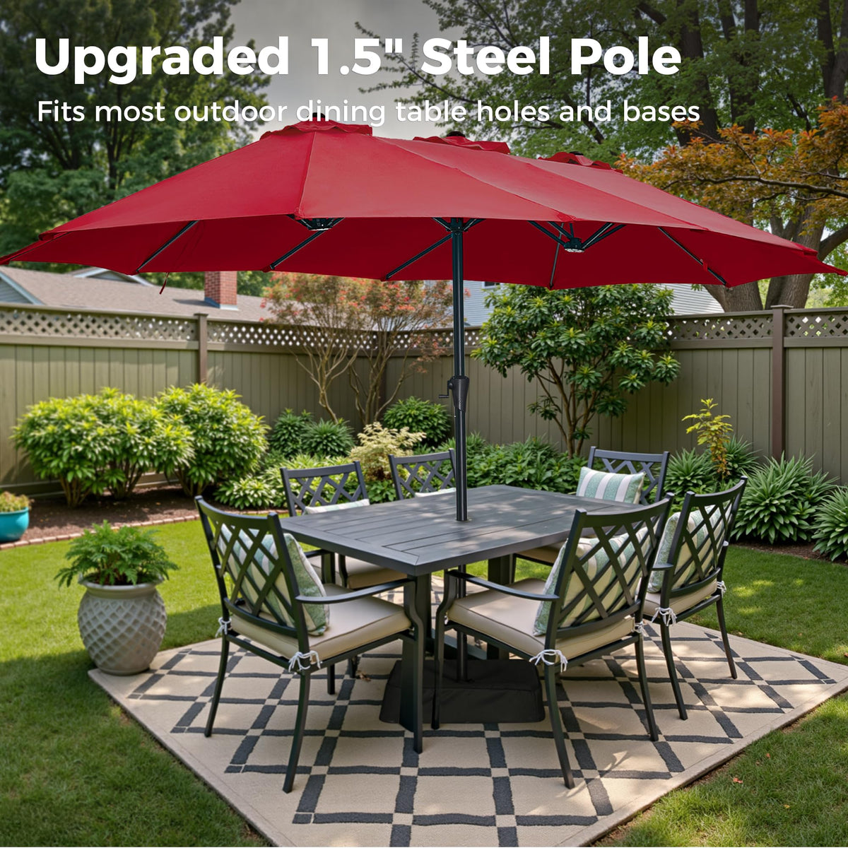 SUPERJARE double-sided design offers versatile shade from multiple angles