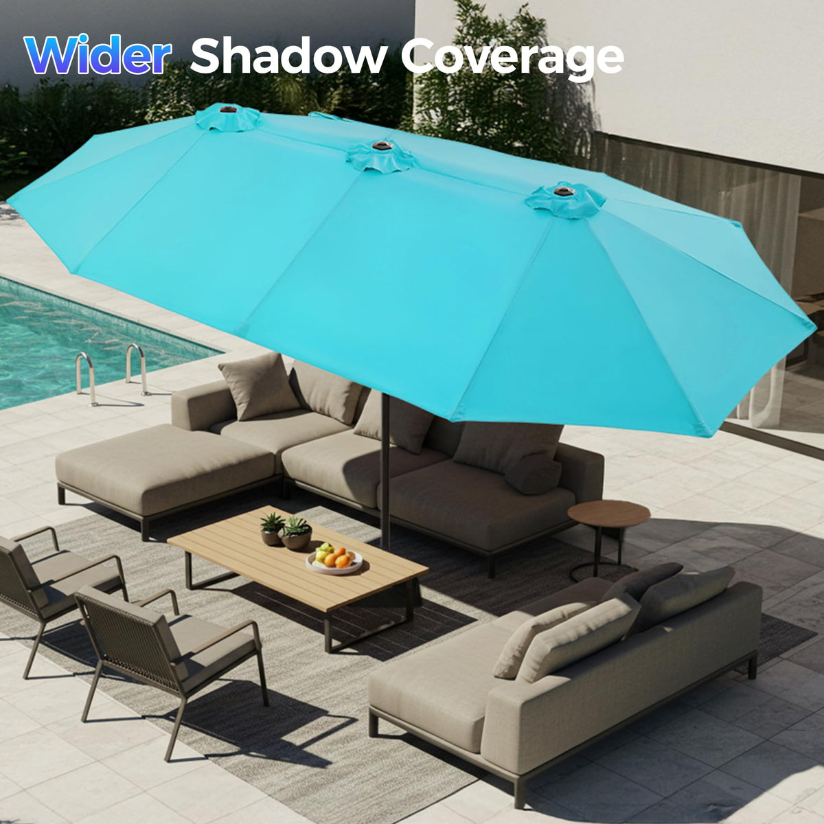 SUPERJARE double-sided canopy shades from multiple angles.