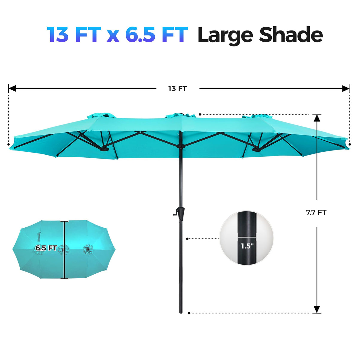 SUPERJARE fade-resistant canopy fabric withstands sun and weather.