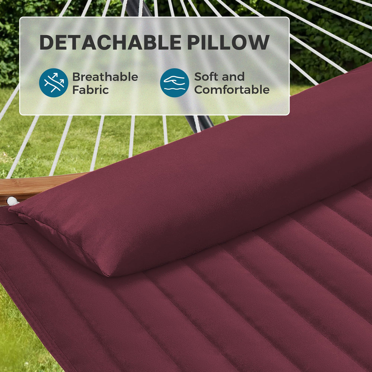 SUPERJARE 12-foot polyester fabric offers roomy two-person lounging.