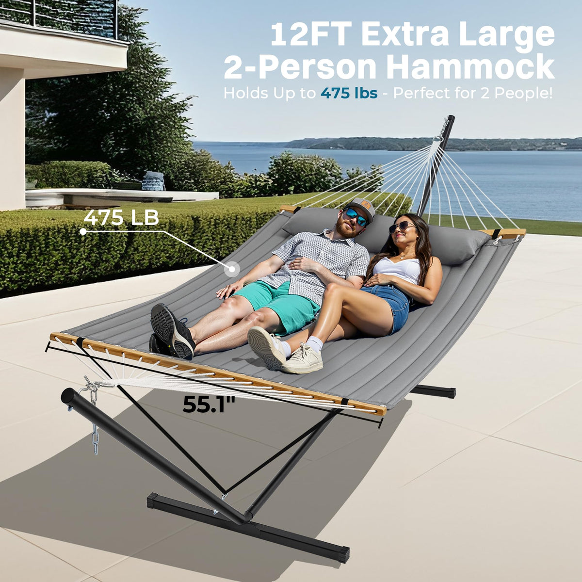 SUPERJARE hammock bamboo spreaders show smooth, even spreading for stable lounging