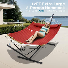 SUPERJARE detachable pillow adds plush comfort for outdoor lounging.