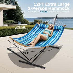 Detachable pillow enhances comfort on the SUPERJARE hammock.