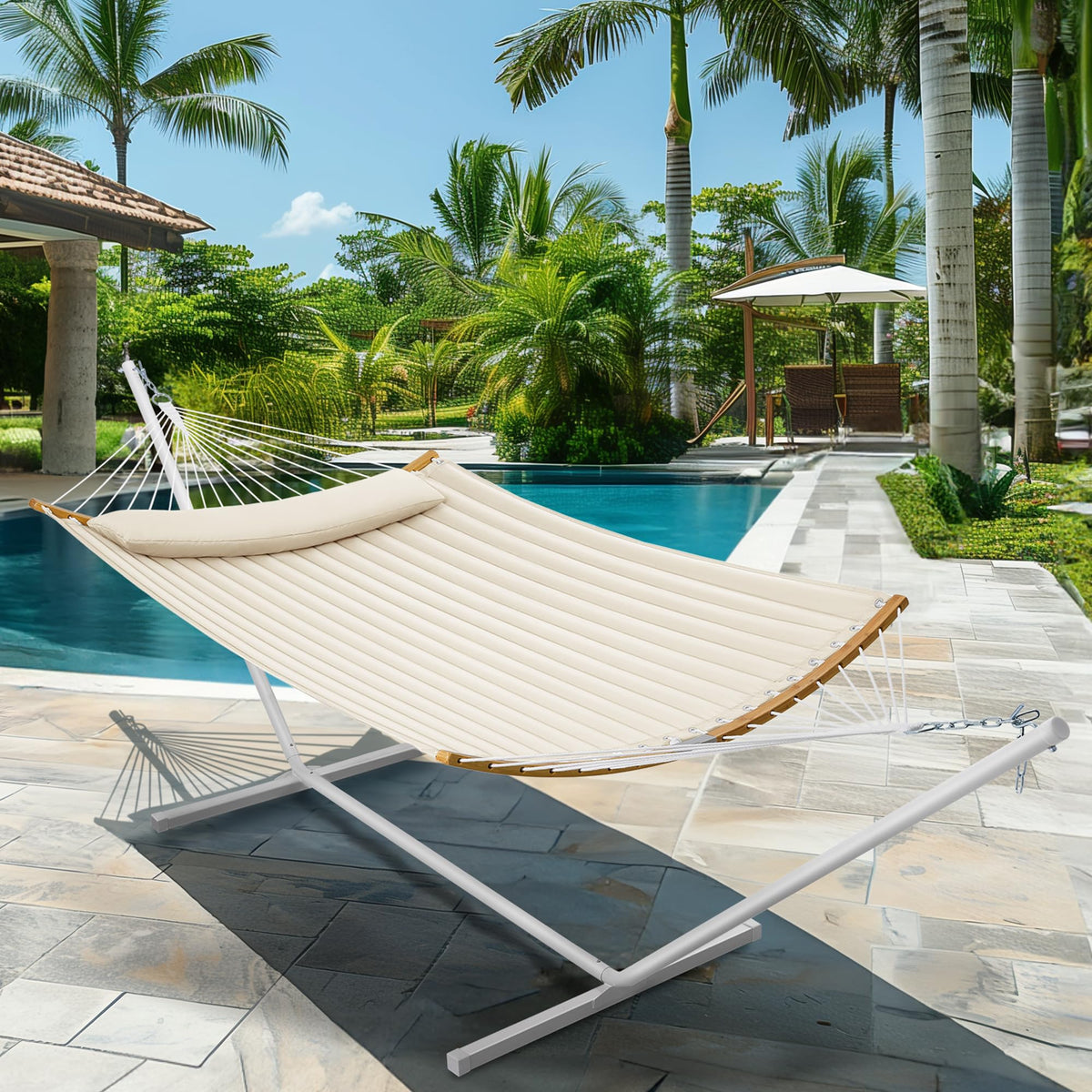 Suitable for both indoor and outdoor spaces with beige finish.