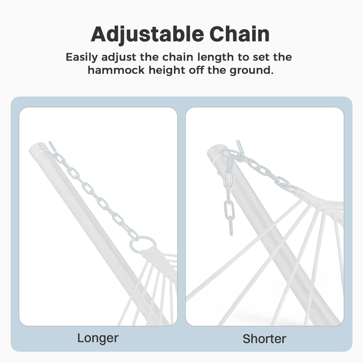 Includes portable carry bag for easy transport of the hammock.
