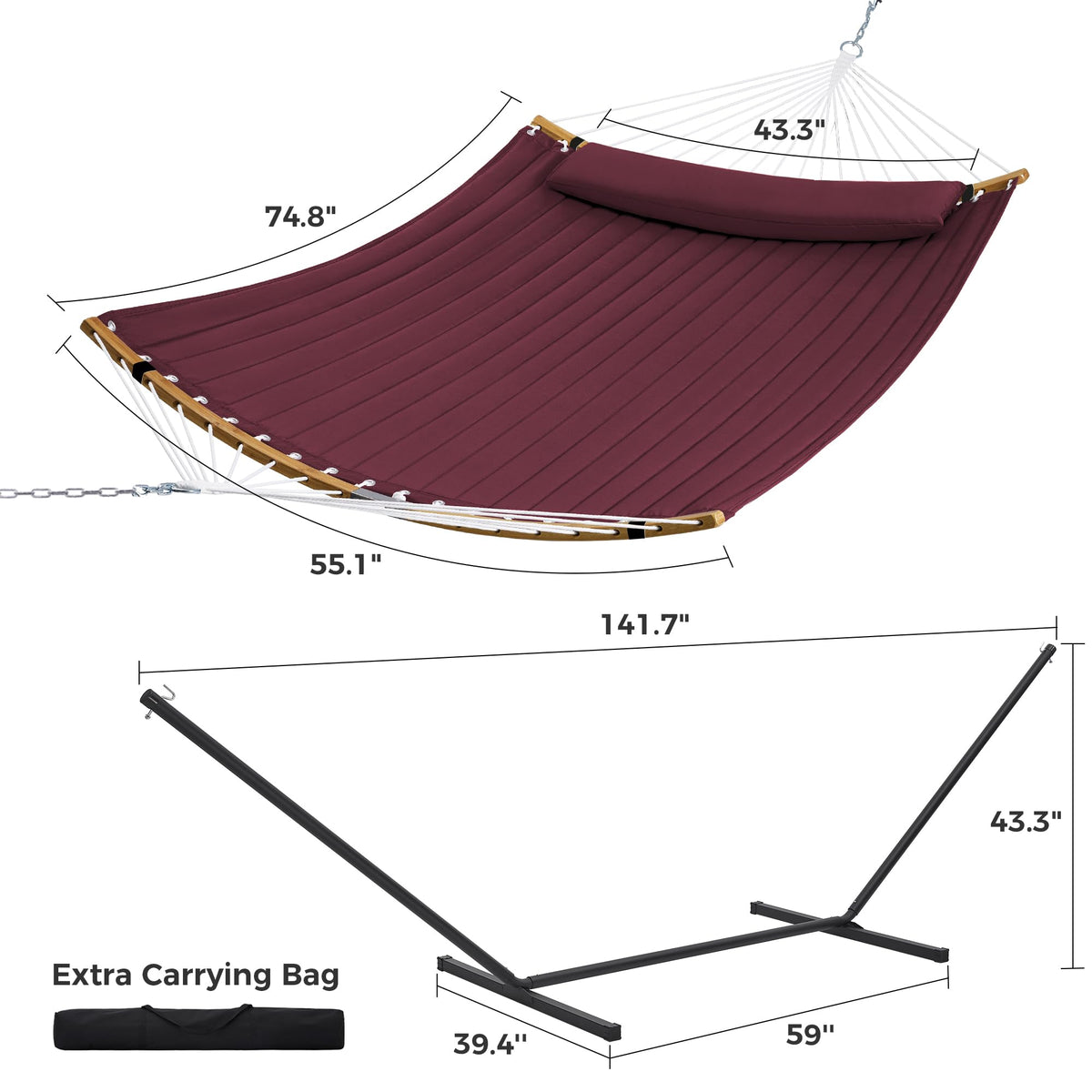Tool-free setup with snap-button joints on the SUPERJARE hammock.
