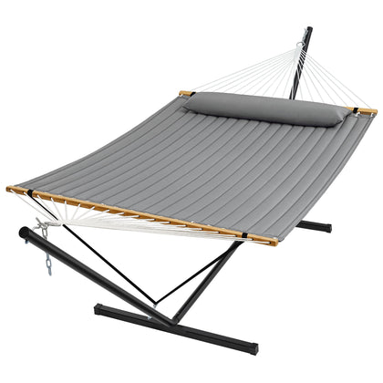 SUPERJARE hammock with stand 12ft fabric closeup highlighting durable quilted material for outdoor lounging