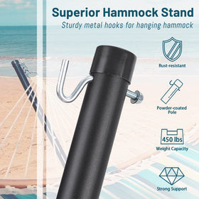 SUPERJARE hammock stand large 148-inch width fits various hammock styles.