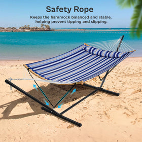 SUPERJARE hammock strong freestanding stand resists weather for outdoor use.