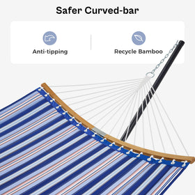 SUPERJARE hammock for two-person relaxation fits patios, gardens, beaches.