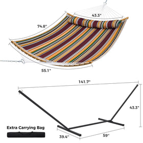 Holds up to 475 lbs with SUPERJARE hammock and stand