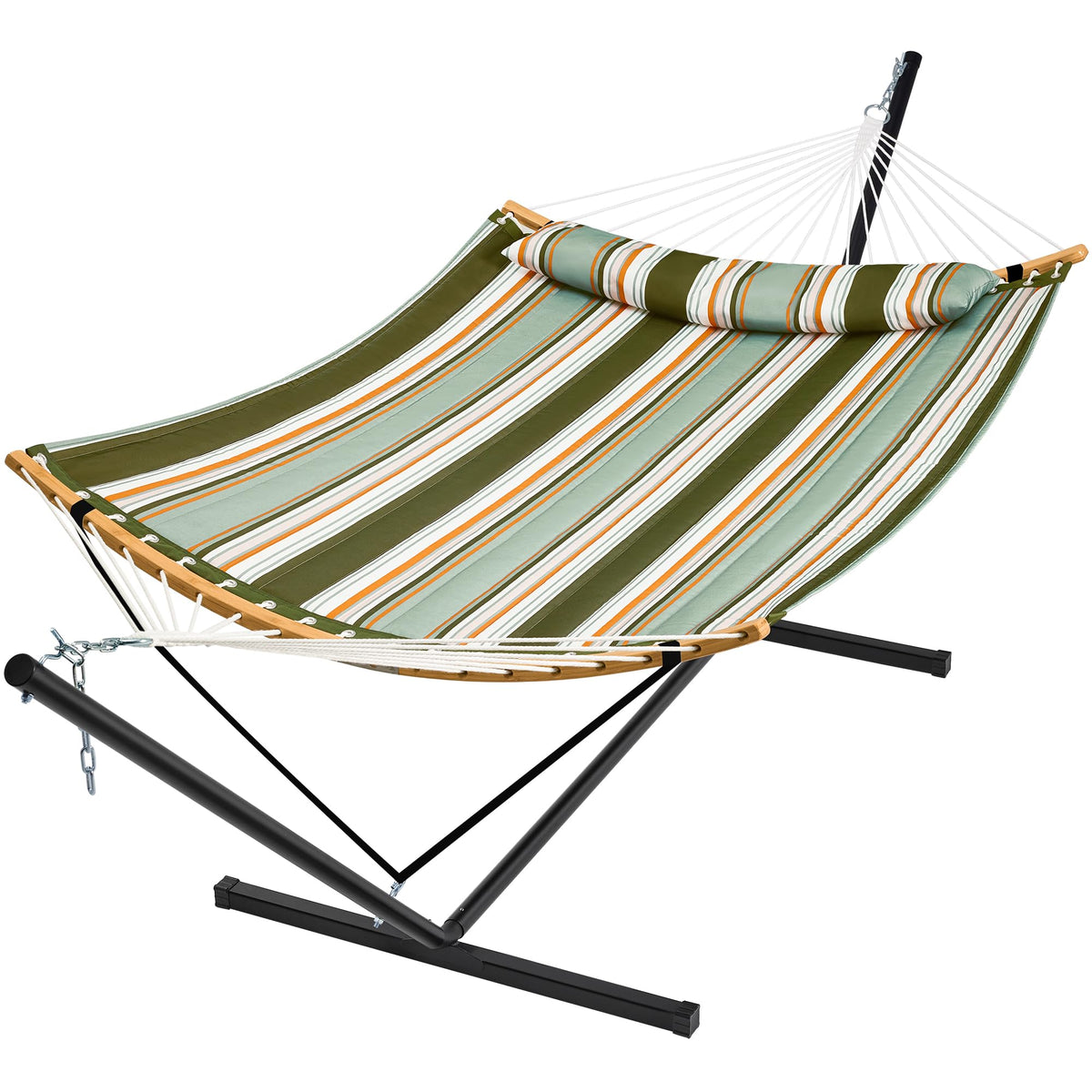 SuperJare hammock with stand outdoor setup for two-person lounging.
