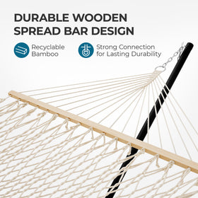 SUPERJARE natural wood spreader bar delivers a clean, organic outdoor look.