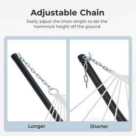 SUPERJARE natural wood spreader bar enhances rustic outdoor look.