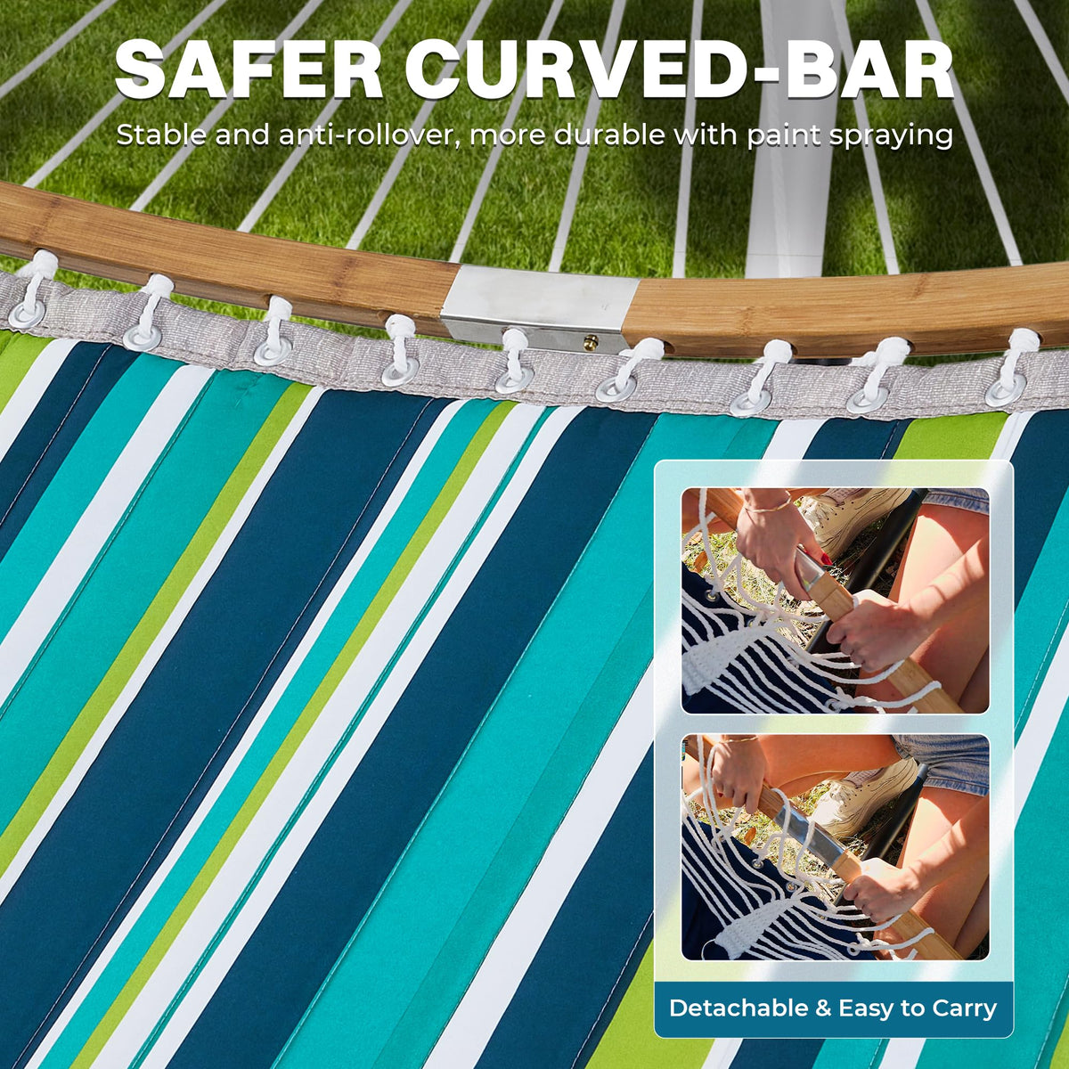Indoor and outdoor use of SUPERJARE hammock at patio or beach