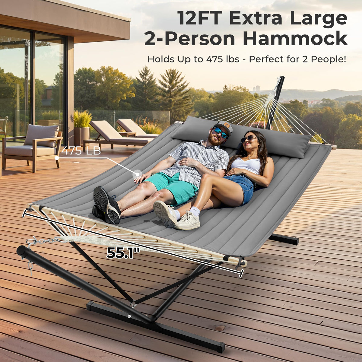 SUPERJARE padded hammock bed option adds extra softness and support.