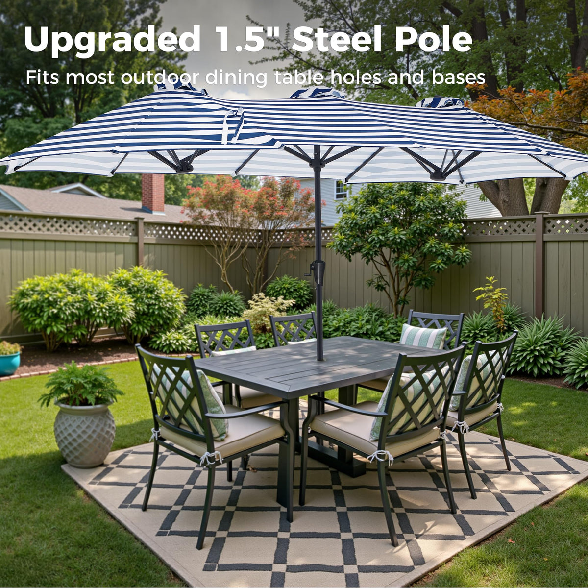 SUPERJARE robust steel ribs reinforce canopy for long-lasting shade.