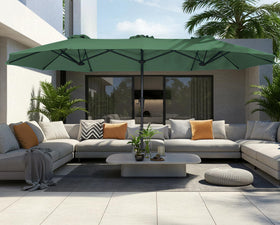 Base included with the umbrella provides stable support on decks and patios.