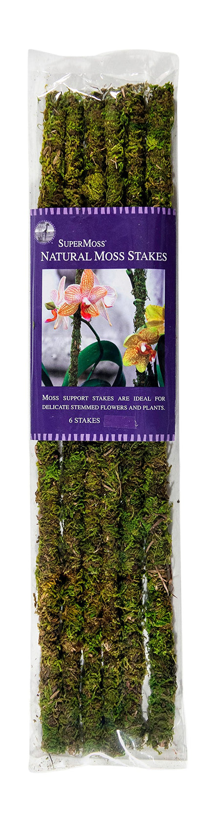 SuperMoss 18-inch moss stakes in green for orchid support indoors
