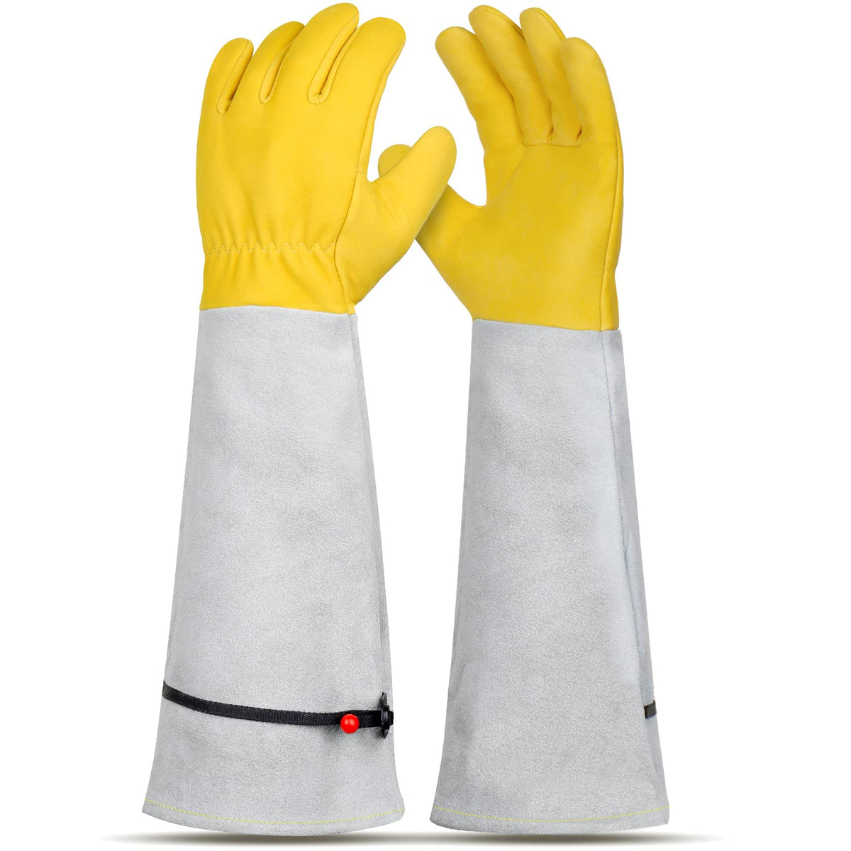 Supersfel long-sleeved gardening gloves protect forearms from thorns.