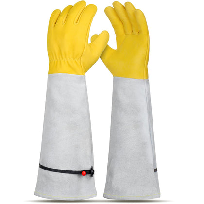 Supersfel long-sleeved gardening gloves protect forearms from thorns.