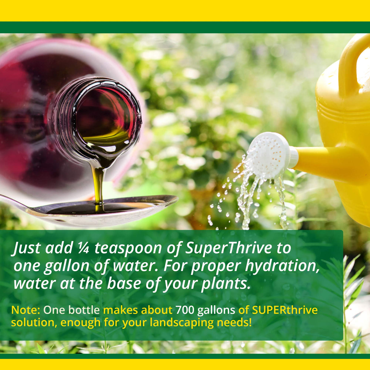 SUPERthrive quart packaging on shelf ready for home garden care