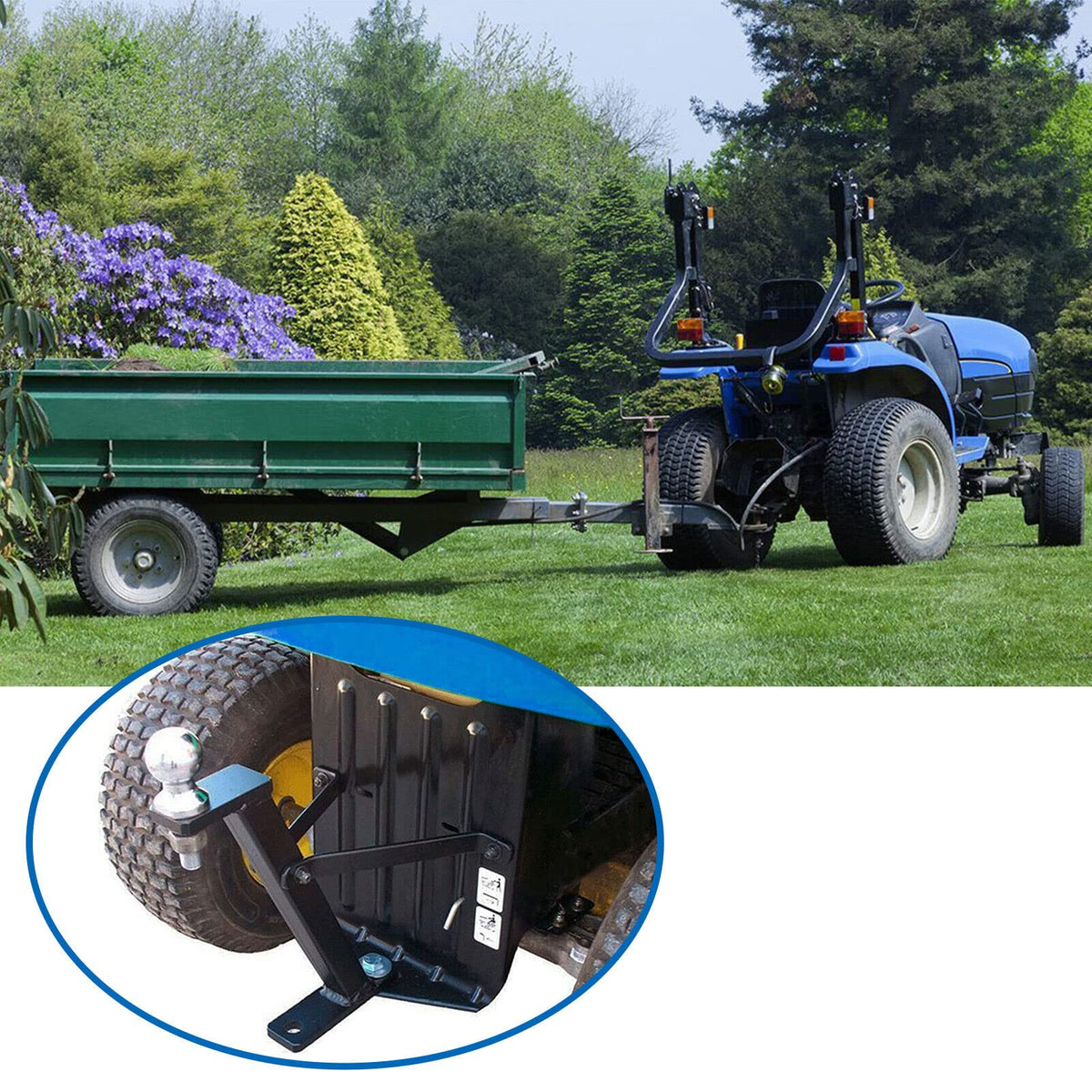 Superunner lawn mower hitch hole alignment helps achieve precise mounting.