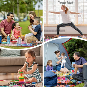 Supfitness picnic blanket packs compactly into a car trunk.