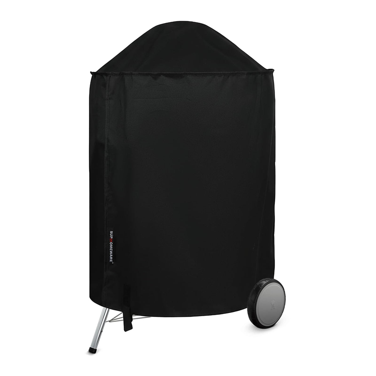 Suphomeware 26-inch grill cover on Weber kettle for precise fit and protection.